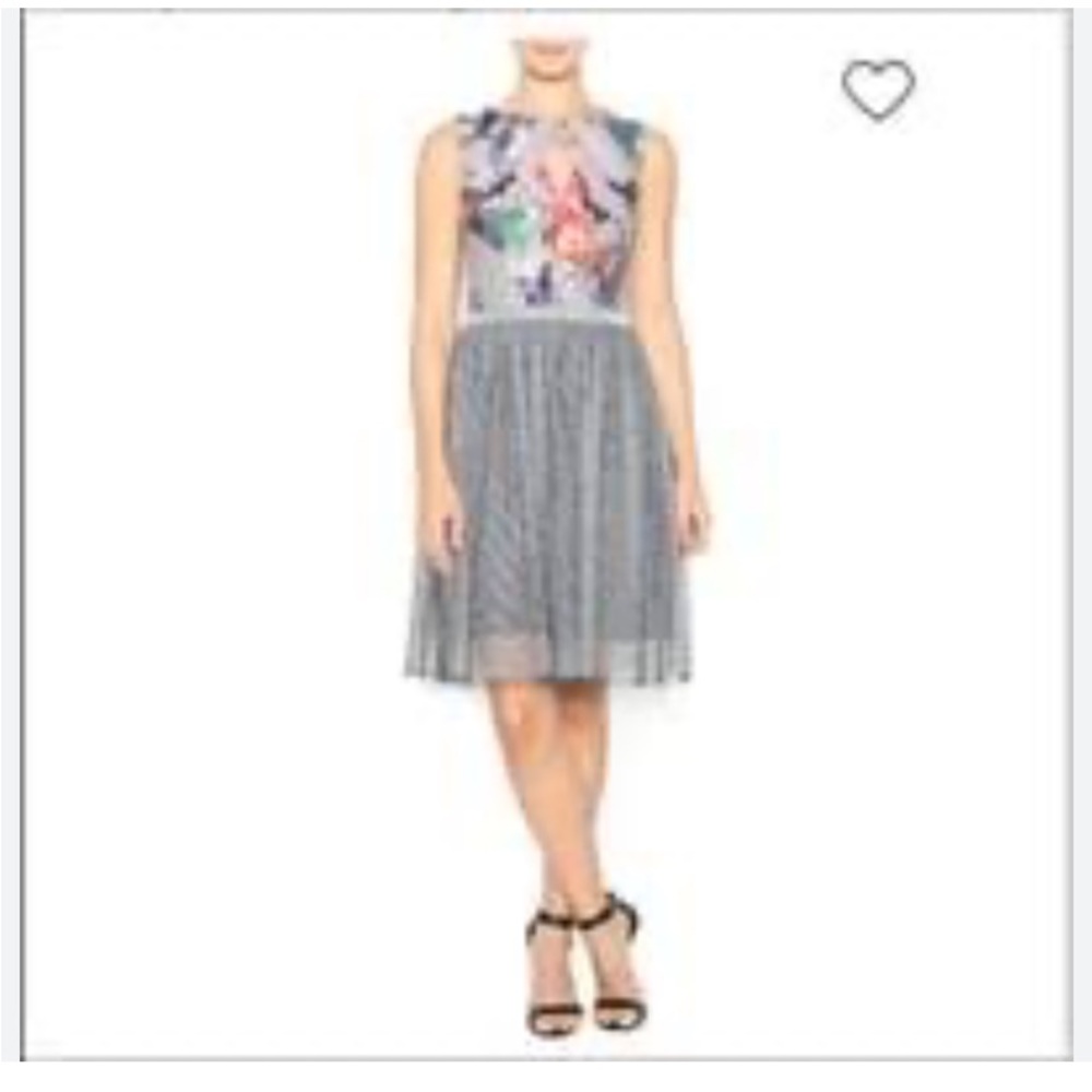 Floral Sleeveless Tulle Dress SZ S